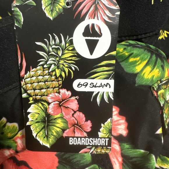 69 SLAM Swimwear Board Shorts Tropical Waist Size 30 Size Small - Picture 5 of 9